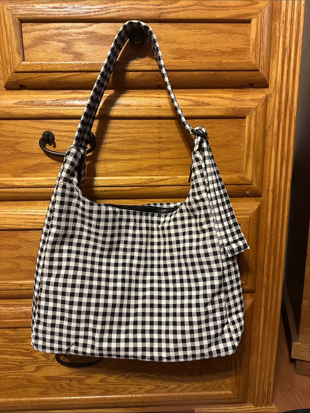 BAGGU Black & White Gingham Shoulder Bag - NWT
